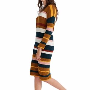 Madewell Sweater Midi Dress in Stripes